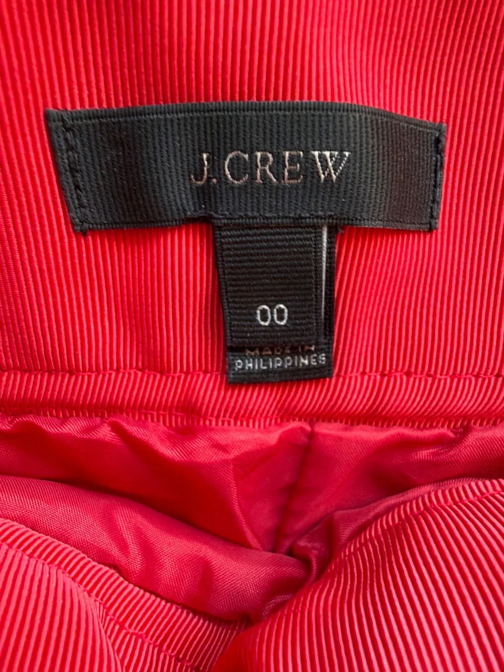 J. Crew Red A-Line Mini Skirt with Side Zip